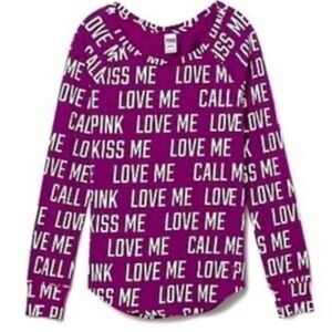PINK by Victoria’s Secret | Purple Long Sleeve Shirt | Love Me Kiss Me | Size XS